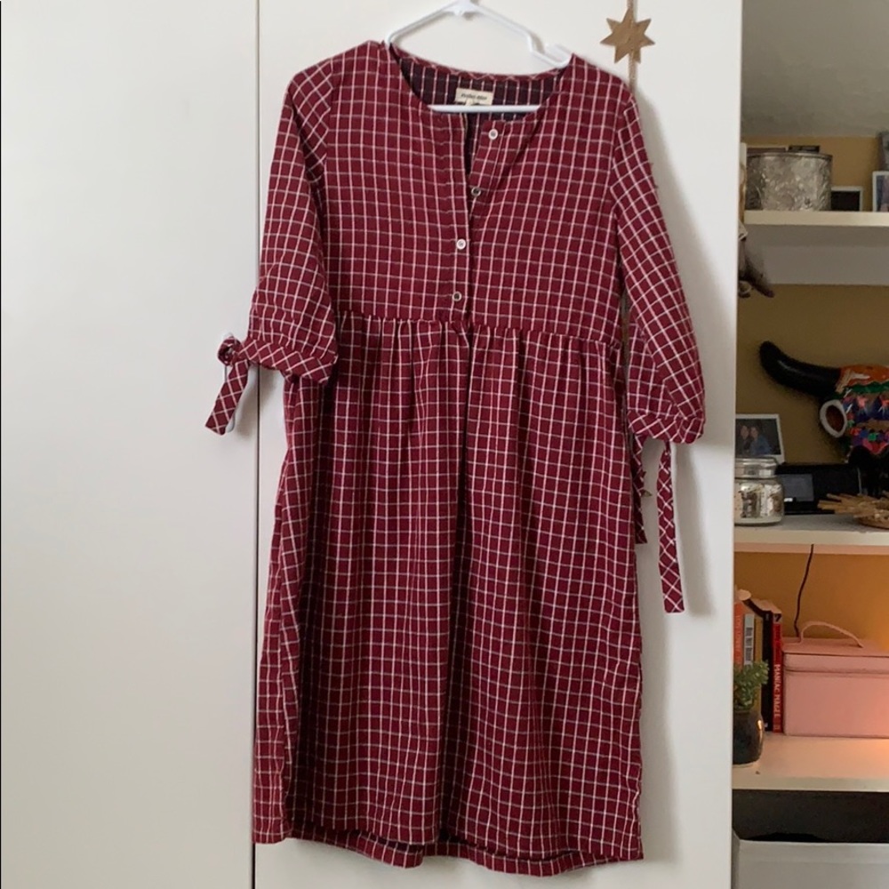 plaid red dress never worn tags still on
